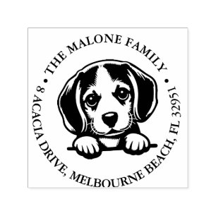 Peeking Beagle Puppy Personalised Theme Self-inking Stamp