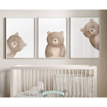 Peeking Bear Nursery Prints - 002
