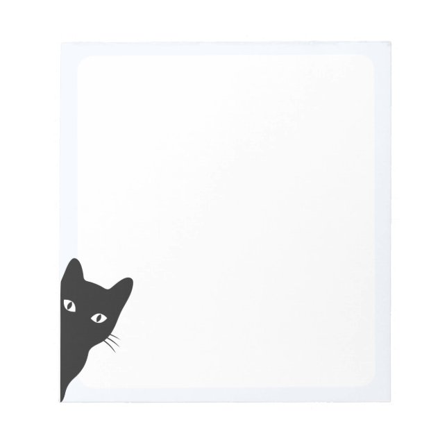 Peeking Black Cat Notepad (Front)