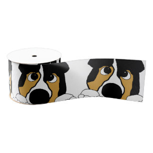 peeking black tri aussie grosgrain ribbon