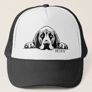 Peeking Bloodhound Dog. Personalise Trucker Hat