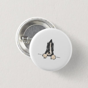 Peeking Border Collie Puppy Gift 3 Cm Round Badge