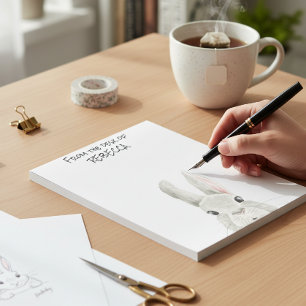 Peeking Bunny Rabbit From the Desk of Personalised Notepad