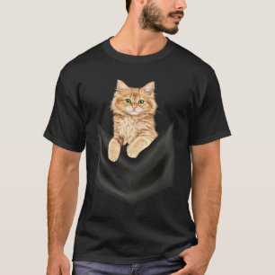 Peeking Cat Cute Cat in Pocket Cats T-Shirt