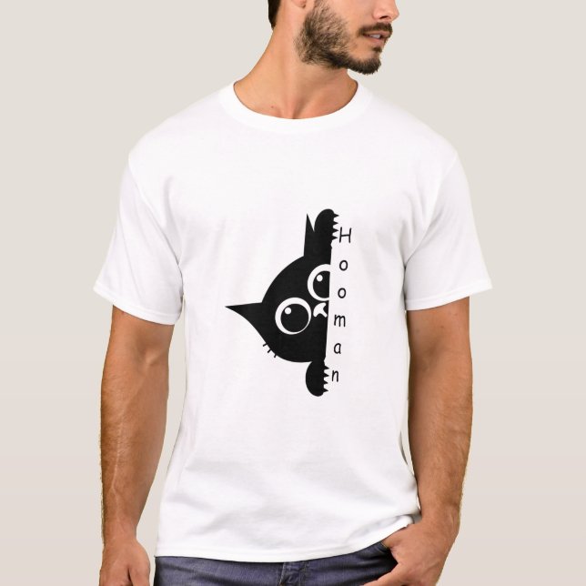 Peeking Cat Hooman T-Shirt (Front)