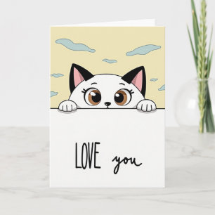 Peeking Cat Love You Card
