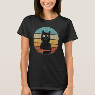 Peeking Cat Vintage Sunset Style Retro Cat  1 T-Shirt