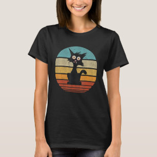 Peeking Cat Vintage Sunset Style Retro Cat 2 T-Shirt