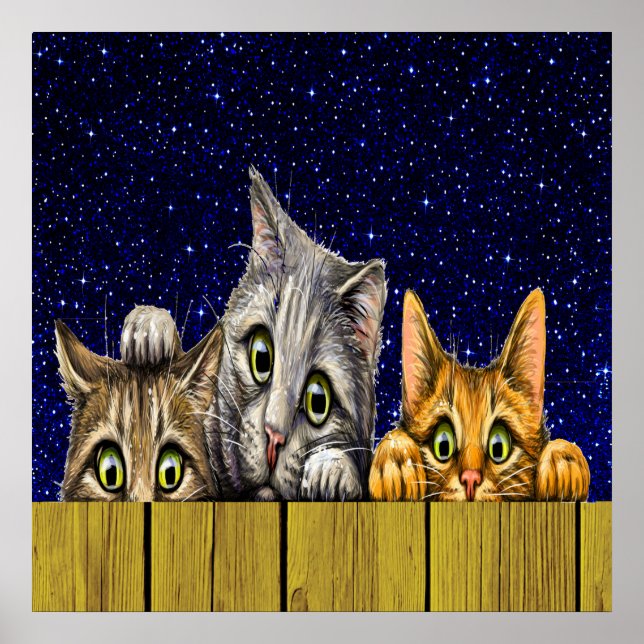 Peeking Cats Poster (Front)