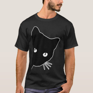 Peeking Cute Black Cat Peekaboo Kitten for Cat T-Shirt