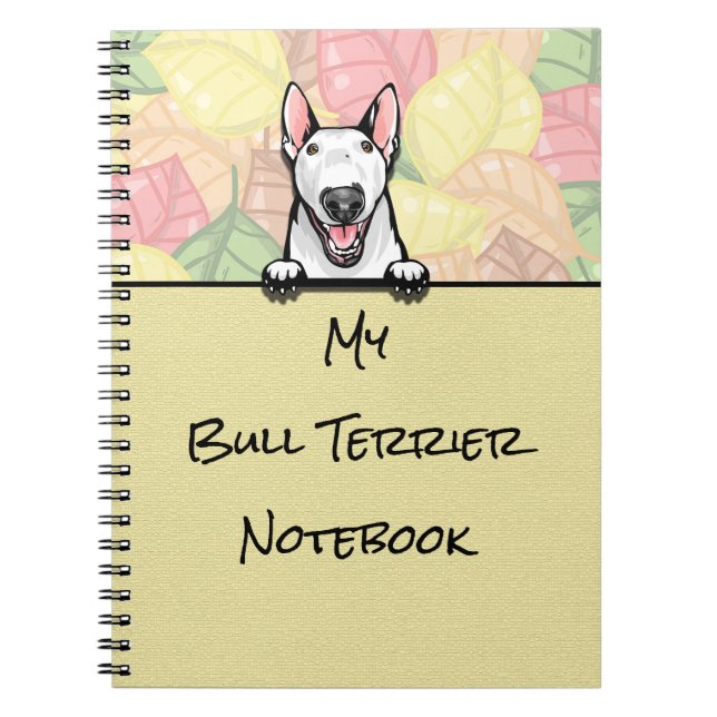 Peeking Cute Bull Terrier notebook (Front)