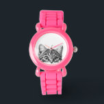 Peeking Cute Cat Kitten  Watch<br><div class="desc">This design may be personalised in the area provided by changing the photo and/or text. Or it can be customised by clicking Personalise this Template and then choosing the click to customise further option and delete or change the colour of the background, add text, change the text colour or style,...</div>