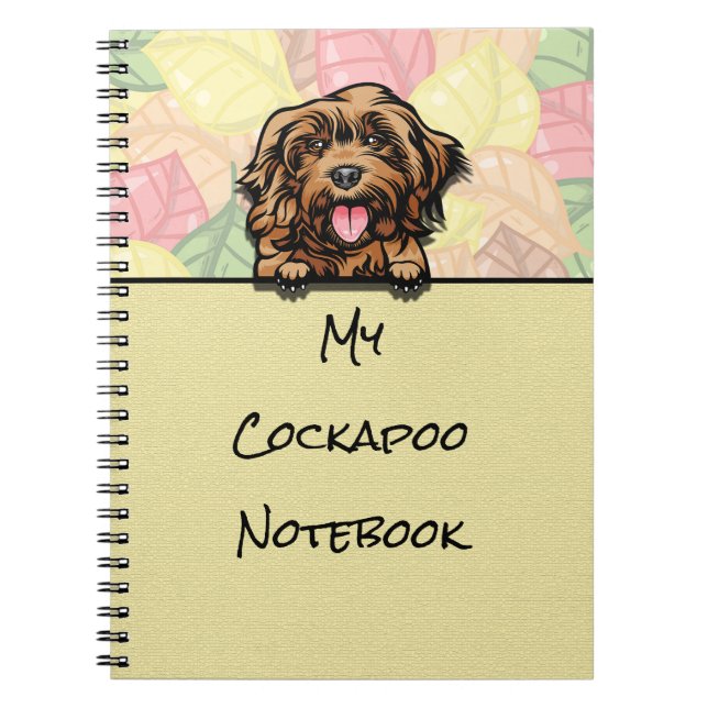 Peeking cute Cockapoo notebook (Front)
