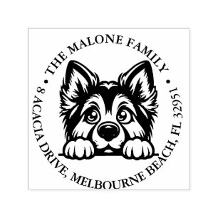 Peeking Cute Dog Personalised Theme  Self-inking Stamp