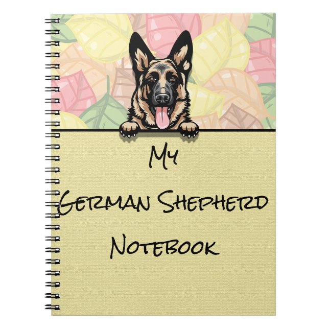 Peeking Cute German Shepherd notebook (Front)