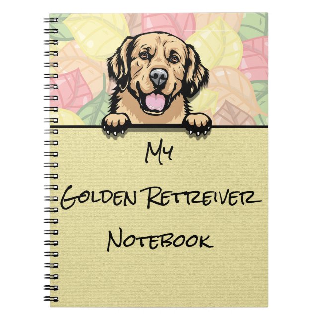 Peeking Cute Golden Retreiver notebook (Front)