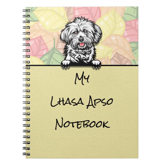 Peeking Cute Lhasa Apso notebook (Front)
