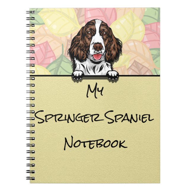Peeking Cute Springer Spaniel notebook (Front)