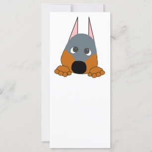 peeking dobie blue and rust