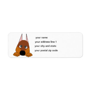 peeking dobie red and rust
