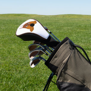 peeking dobie red and rust golf head cover
