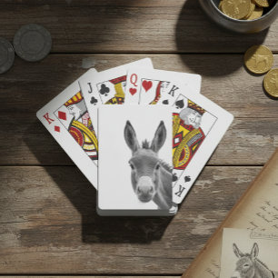 Peeking Donkey Cute Playing Cards