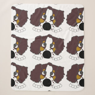 peeking ess liver white and tan sherpa blanket