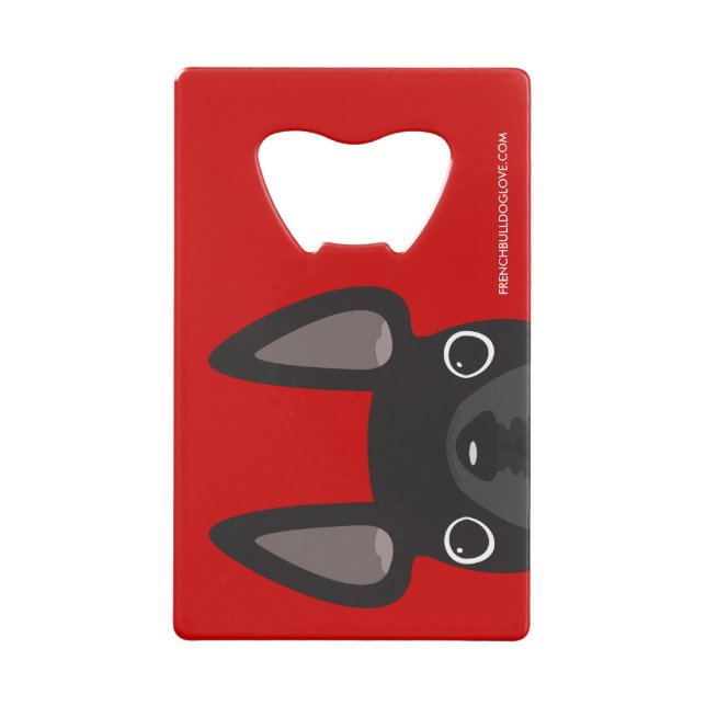 Peeking French Bulldog Bottle Opener Card (Back)