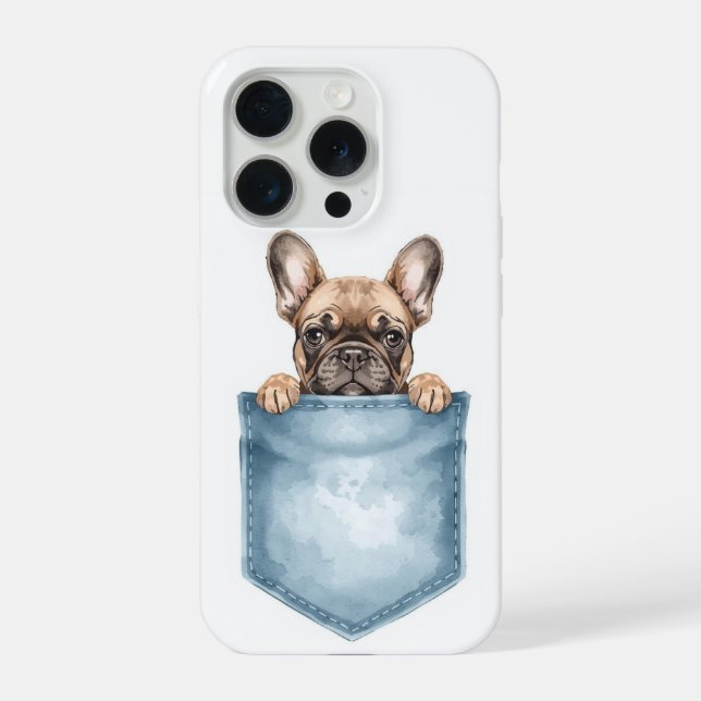 Peeking French Bulldog Pocket Phone Case (Back)