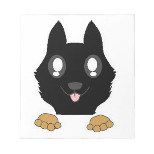 peeking german shepherd bi colour notepad