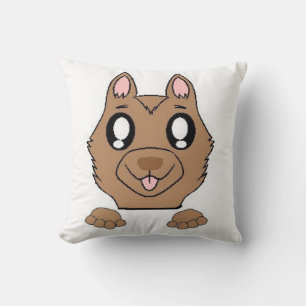 peeking german shepherd liver cushion