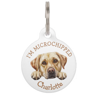 Peeking Golden Labrador Puppy Personalised Pet Tag