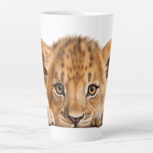 Peeking Leopard Latte Mug