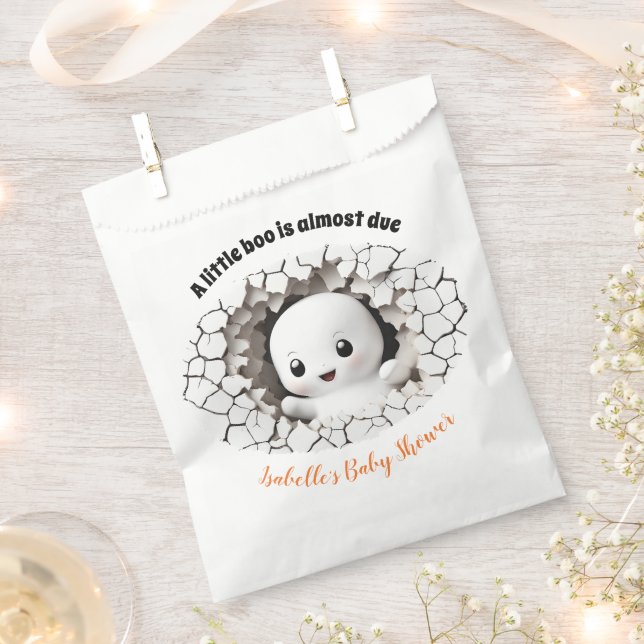 Peeking Little Boo Ghost Baby Shower Favour bags (Clipped)