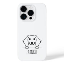 Peeking Miniature Dachshund Custom Name Phone Case