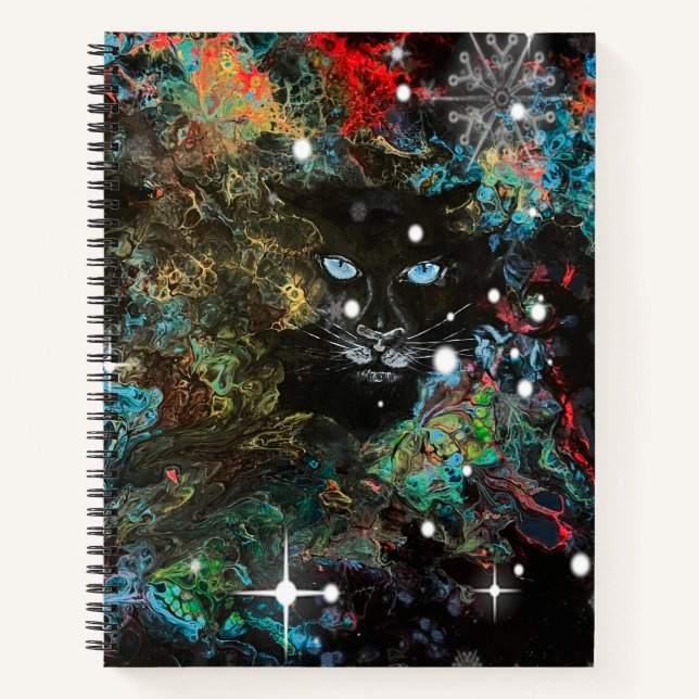 Peeking Panther Spiral Bound Notebook (Front)