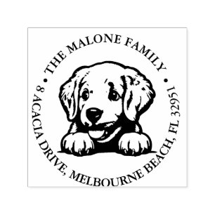 Peeking Retriever Puppy Personalised Theme  Self-inking Stamp