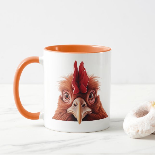 Peeking Rooster Mug (With Donut)