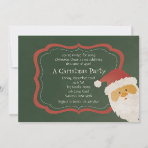 Peeking Santa Invitation