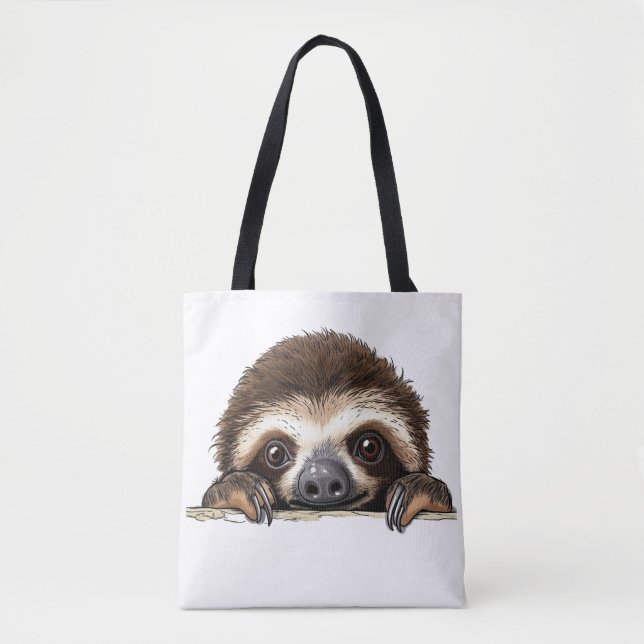Peeking Sloth Tote Bag (Front)