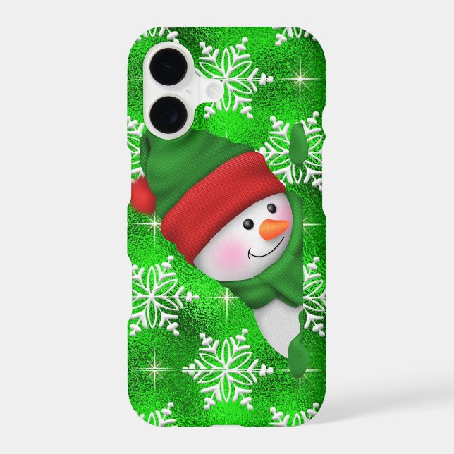 Peeking Snowman iPhone 7 barely there case (Back)