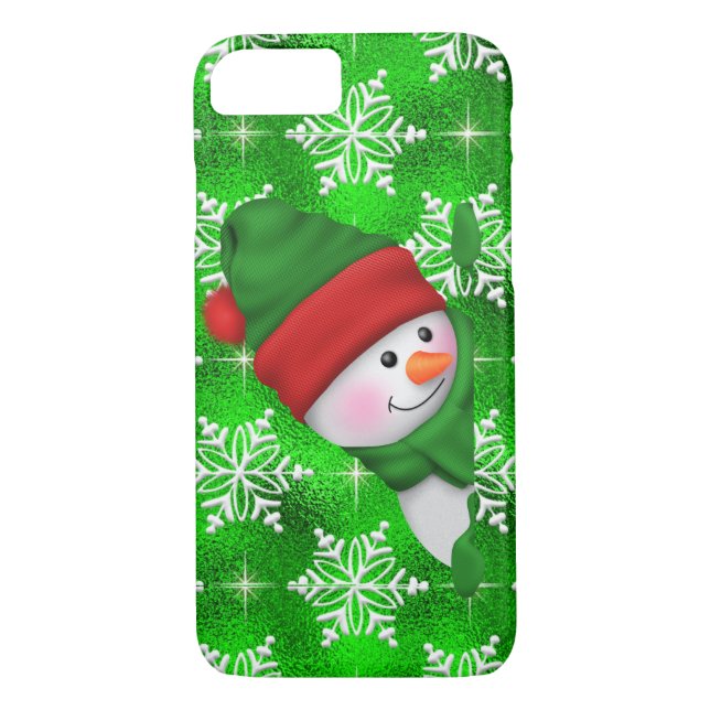 Peeking Snowman iPhone 7 barely there case (Back)