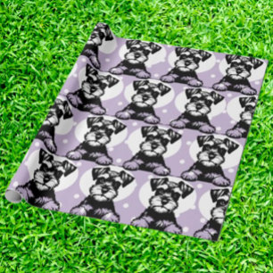 Peeking Terrier Purple Personalised Theme  Wrapping Paper