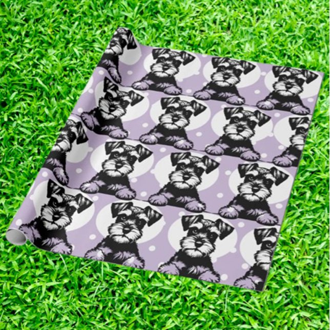 Peeking Terrier Purple Personalised Theme  Wrapping Paper (Wrap gifts with love using our Peeking Terrier Purple Personalized Theme Wrapping Paper.  )