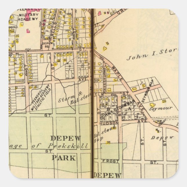 Peekskill, New York 4 Square Sticker (Front)