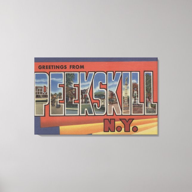 Peekskill, New York - Large Letter Scenes Canvas Print (Front)