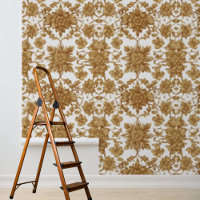 Peel and stick gold flowers on white background