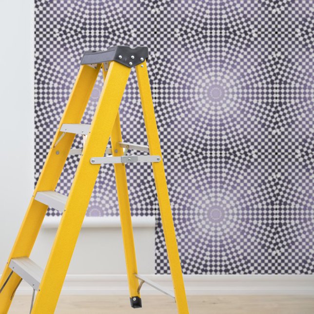 Peel and stick modern purple grey checks circles  wallpaper (Peel and stick modern purple gray checks circles wallpaper)