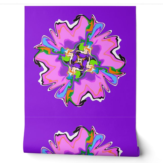Peel and Stick Wallpaper 16 - Pink Flower (Unrolling)