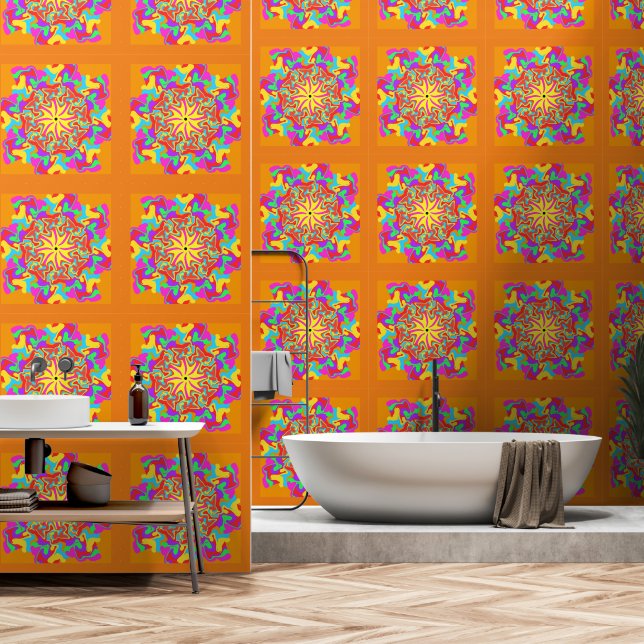 Peel and Stick Wallpaper 32 - Naranja (Bathroom)
